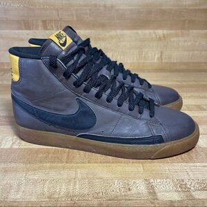 Nike NYX Blazer High Men's Size 10 Cinder Brown  Black Yellow 344609-201